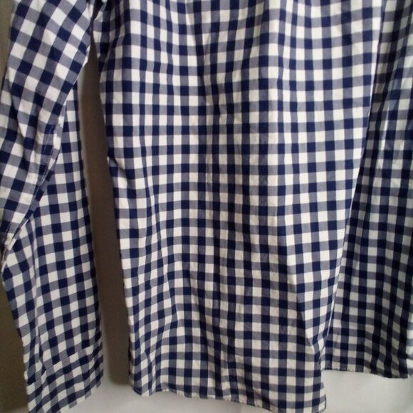 J Crew Shirt Men M Slim Button Down Long Sleeve Check Pattern Blue White - Picture 13 of 15